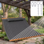 2-Person Quilted Outdoor Hammock 12FT – Double Layer with Pillow & Storage - 1