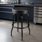 Swivel Bar Stool for Garage & Shop - Backless Counter Stool with Padded Seat, Workbench Stool for Workshop, Single Bar Stool with Chrome Legs - 1