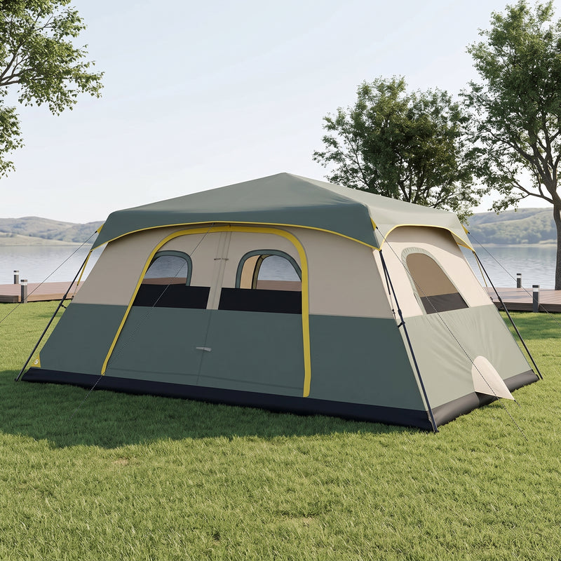 8–10 Person Instant Cabin Camping Tent with Room Divider - 1