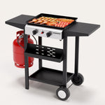 2 & 3 BURNER PORTABLE PROPANE FLAT TOP GRIDDLE – 20,000–45,000 BTU OUTDOOR GRIDDLE WITH SIDE SHELVES & CART - 1