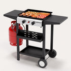 2 & 3 BURNER PORTABLE PROPANE FLAT TOP GRIDDLE – 20,000–45,000 BTU OUTDOOR GRIDDLE WITH SIDE SHELVES & CART - 1