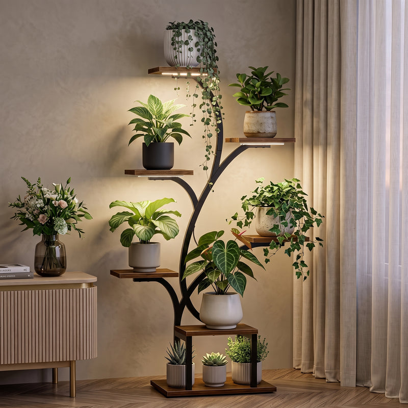 PLANT STAND WITH GROW LIGHTS – MULTI-TIER INDOOR SHELF - 1