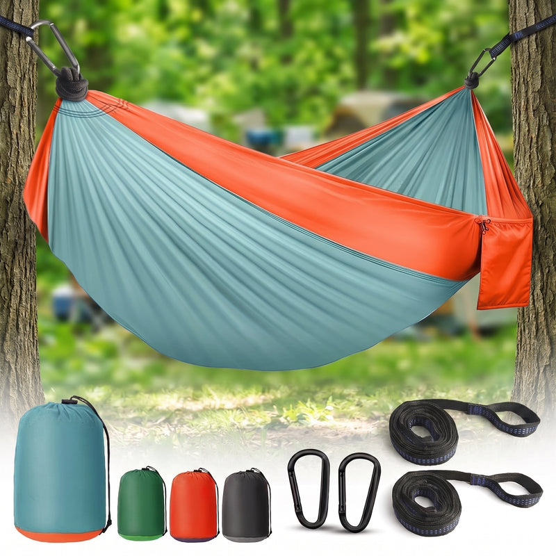 Portable Camping Hammock with Tree Straps – Lightweight Nylon Travel Hammock - 1