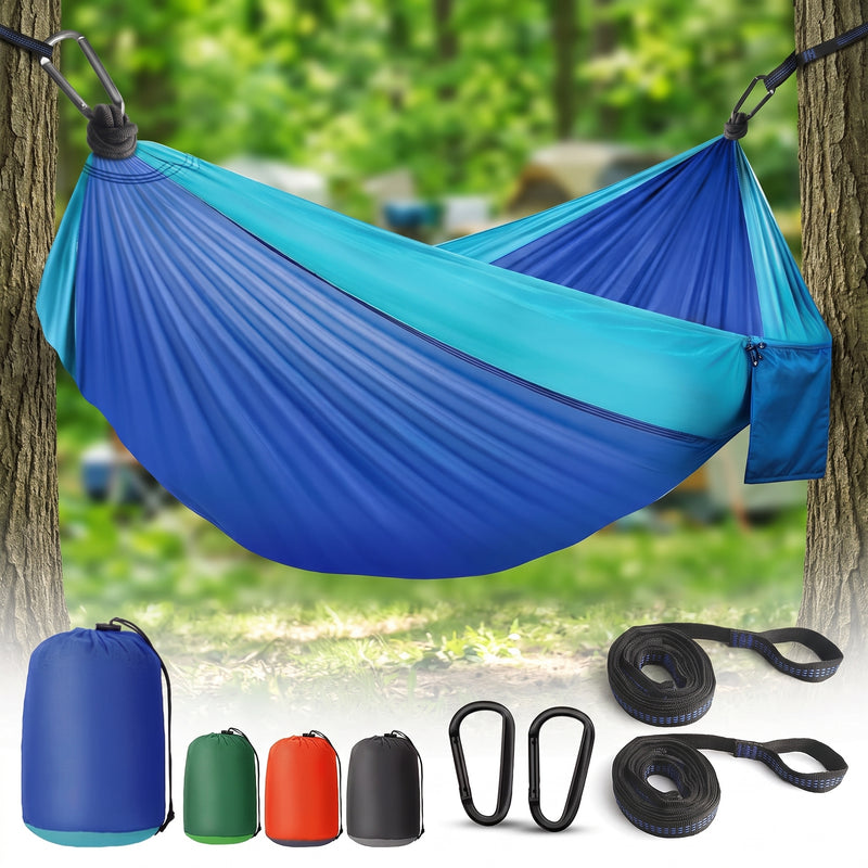 Portable Camping Hammock with Tree Straps – Lightweight Nylon Travel Hammock - 1