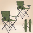 2 Pack Folding Camping Chairs with Cup Holders & Carry Bags - 1