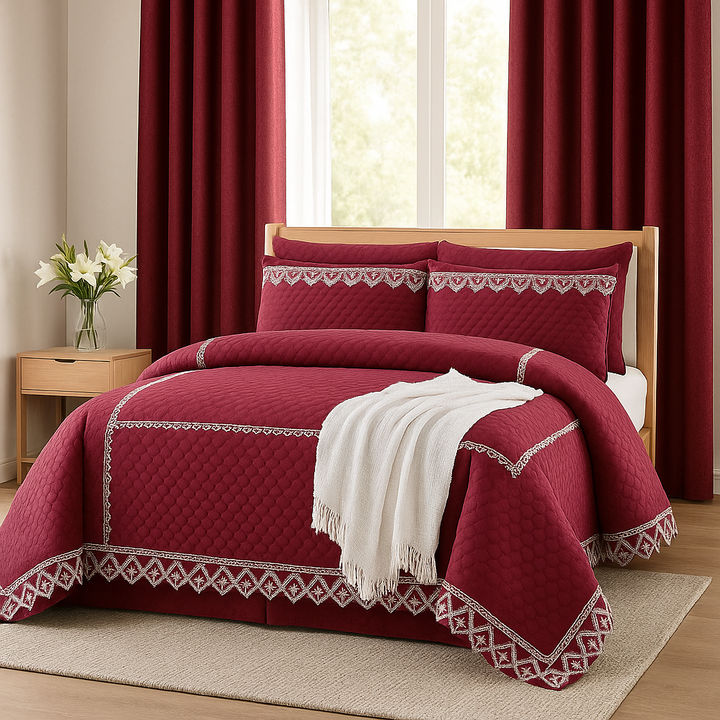 RegalLace 5-Piece Euro Noble Bamboo Bedding Set w/ Tassels