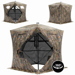 SucceBuy Hunting Blind, 270° & 360° See Through Ground Blind, 2-3 Person / 3-4 Person Pop Up Deer Blind for Hunting with Carrying Bag, Portable Tent - 1