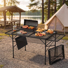 Foldable Camping Table Collapsible Picnic Aluminum Alloy Grill Stand - 1
