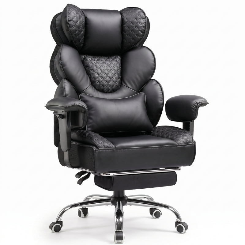 Big & Tall Office Chair with Footrest – Reclining Ergonomic Executive Chair, Wide Memory-Foam Seat, Adjustable Height - 1