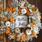 PUMPKIN WREATH FOR FRONT DOOR – FALL FARMHOUSE DÉCOR - 1