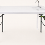 Folding Fish Cleaning Table with Sink & Sprayer Options - 1