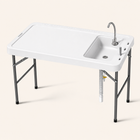 Folding Fish Cleaning Table with Sink & Sprayer Options - 1