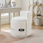 Swivel Accent Chair with Storage, 360 Degree Velvet Small Accent Chair, No Assembly Comfy Bedroom Chair for Living Room, Reading, Dressing Room - 1