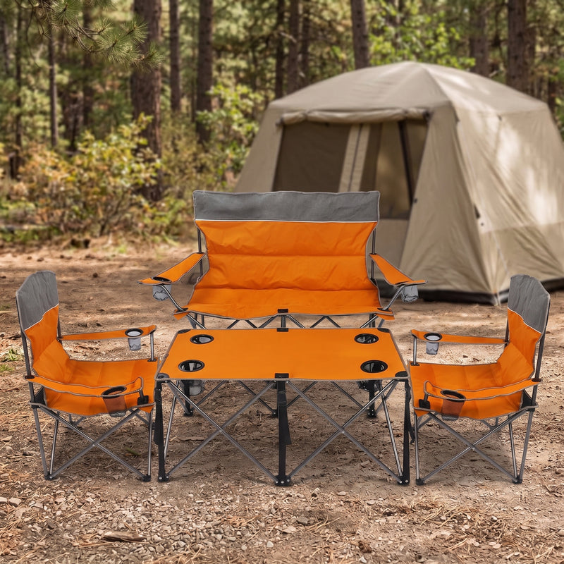 Outdoor 4-Piece Folding Chair and Table Set – Perfect for Camping and Picnics - 1