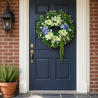 HYDRANGEA WREATH FOR FRONT DOOR – ARTIFICIAL FLORAL PORCH DÉCOR - 1