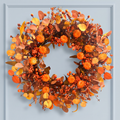 Show Orange 22" Artificial Fall Pumpkin Eucalyptus & Berry Wreath