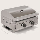 PORTABLE STAINLESS STEEL TABLETOP PROPANE GRILL – 2 & 3 BURNER OUTDOOR BBQ OPTIONS - 1