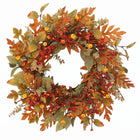22-Inch Artificial Fall Wreath for Front Door – Berry, Pumpkin & Floral Styles - 1