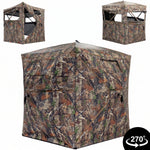 SucceBuy Hunting Blind, 270° & 360° See Through Ground Blind, 2-3 Person / 3-4 Person Pop Up Deer Blind for Hunting with Carrying Bag, Portable Tent - 1