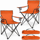 2 Pack Folding Camping Chairs with Cup Holders & Carry Bags - 1