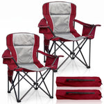 Heavy Duty Portable Folding Camping Chair with Cup Holder & Cooler Pocket - 1