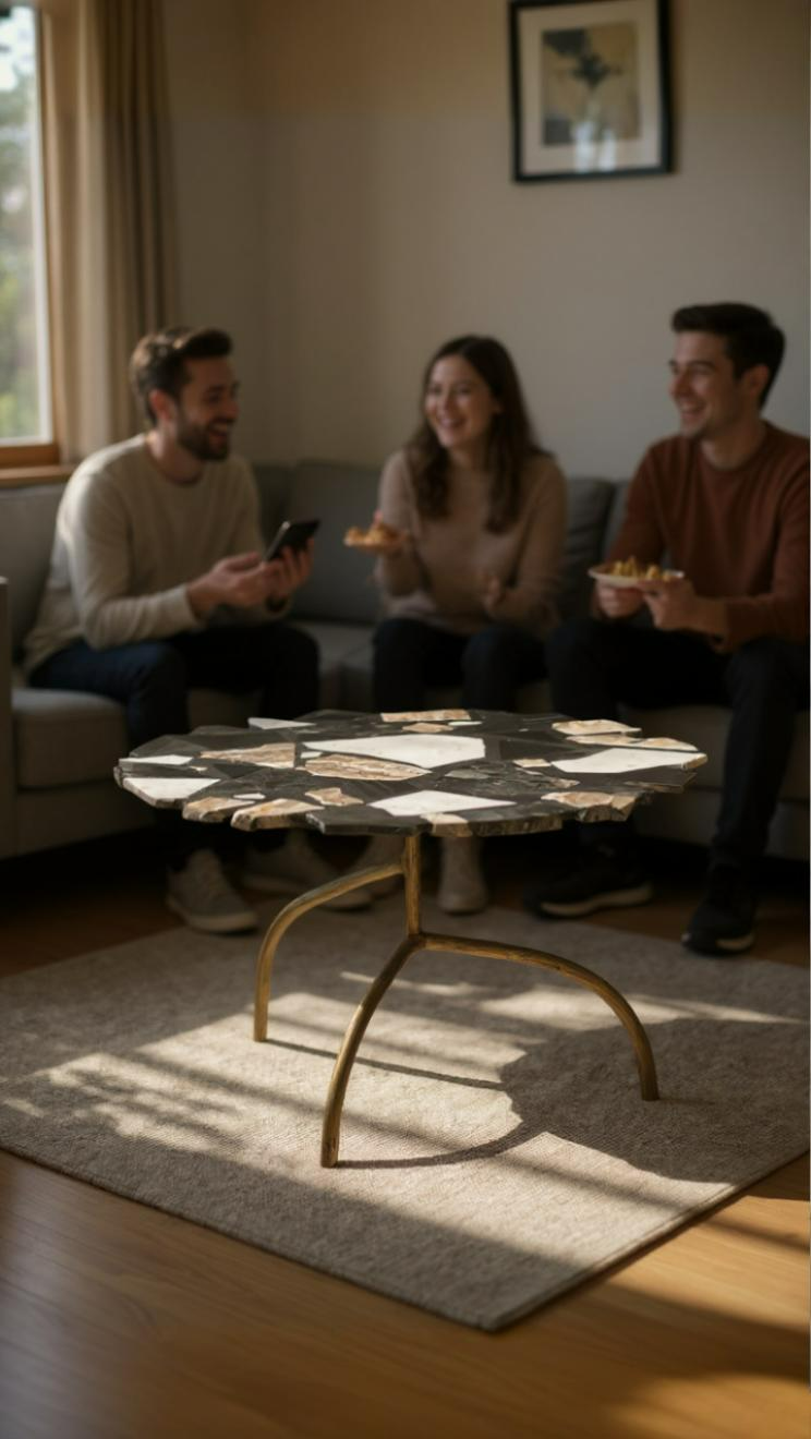 Vivid Terrazzo Coffee Table – Artistic Modern Accent | Multicolor Statement Table | Trufairs
