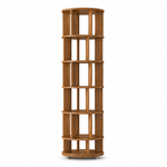 Rotating Bookshelf Tower – 360° Spinning Bookcase | 5 & 6-Tier, Solid Wood & MDF - 1