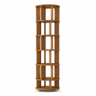 Rotating Bookshelf Tower – 360° Spinning Bookcase | 5 & 6-Tier, Solid Wood & MDF - 1