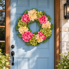 HYDRANGEA WREATH FOR FRONT DOOR – ARTIFICIAL FLORAL PORCH DÉCOR - 1