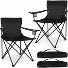 2 Pack Folding Camping Chairs with Cup Holders & Carry Bags - 1