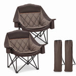 Oversized Camping Chairs 2 Pack – Extra-Large Folding Outdoor Chairs, Padded - 1
