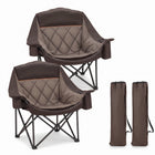 Oversized Camping Chairs 2 Pack – Extra-Large Folding Outdoor Chairs, Padded - 1