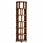 Rotating Bookshelf Tower – 360° Spinning Bookcase | 5 & 6-Tier, Solid Wood & MDF - 1