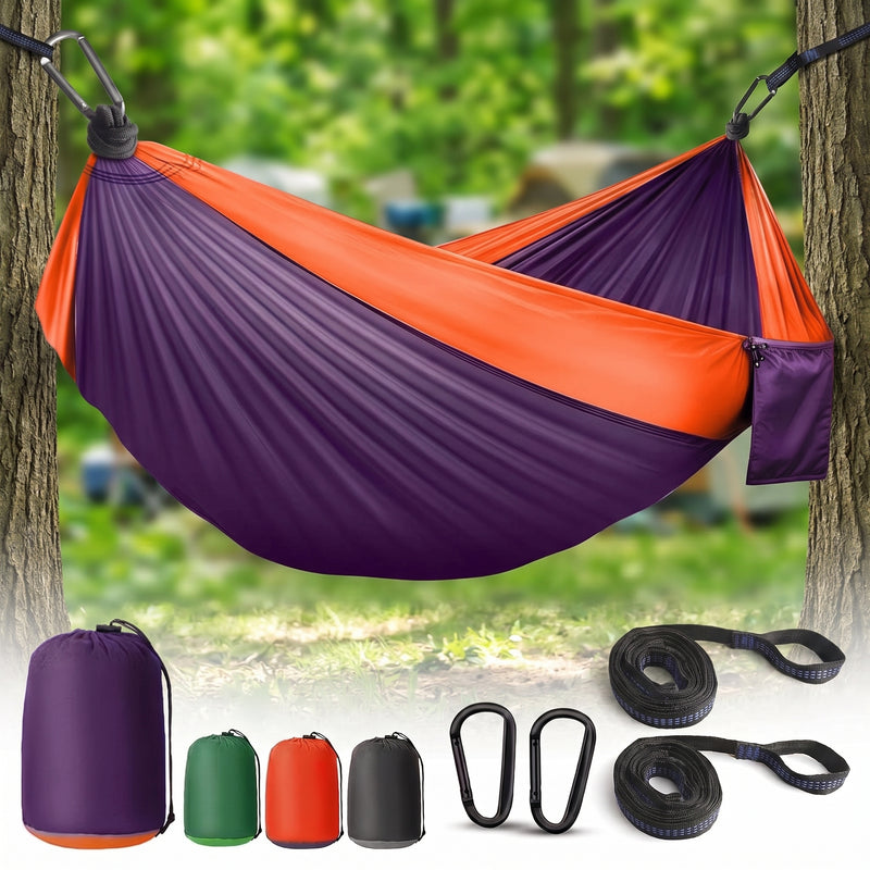 Portable Camping Hammock with Tree Straps – Lightweight Nylon Travel Hammock - 1
