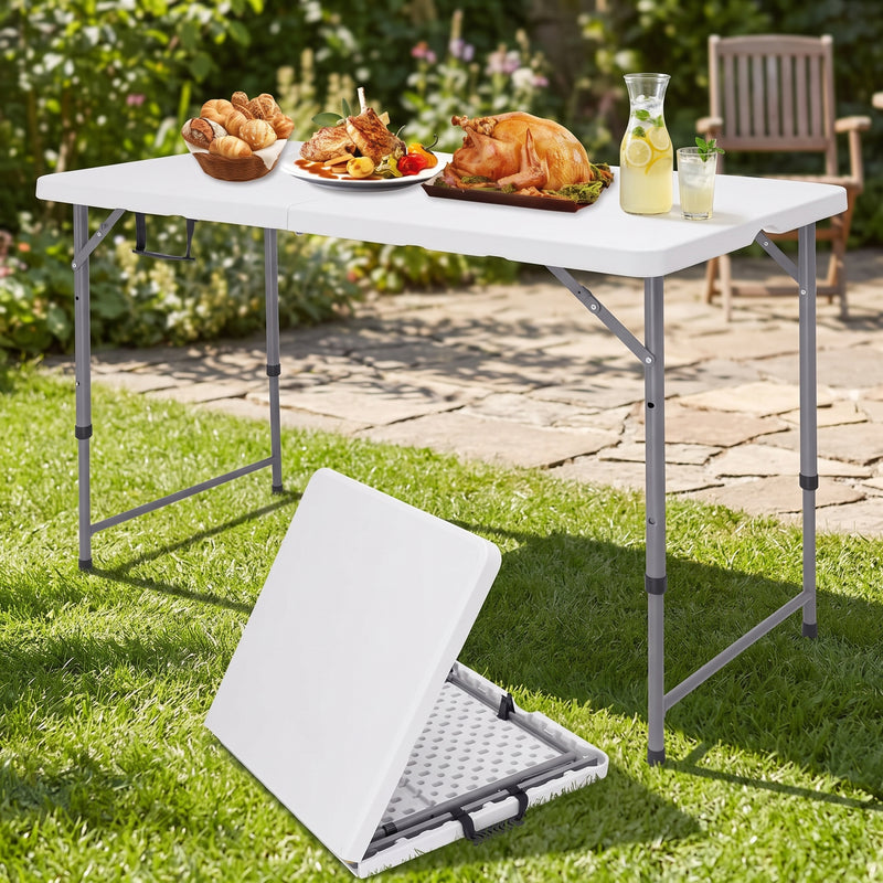 4 ft Adjustable Folding Camping Table - 1