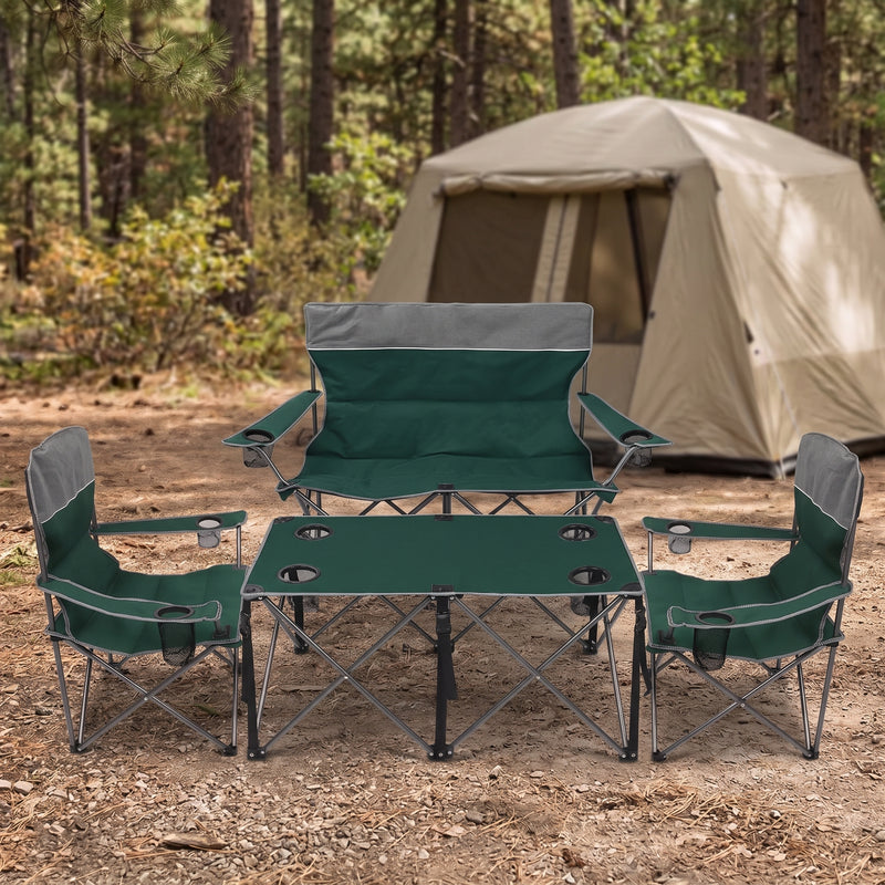 Outdoor 4-Piece Folding Chair and Table Set – Perfect for Camping and Picnics - 1