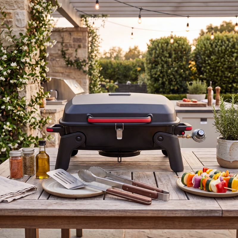 PORTABLE TABLETOP BBQ GRILL – CHARCOAL OUTDOOR GRILLS FOR CAMPING, PATIO, BEACH & BACKYARD - 1
