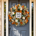 PUMPKIN WREATH FOR FRONT DOOR – FALL FARMHOUSE DÉCOR - 1