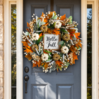 PUMPKIN WREATH FOR FRONT DOOR – FALL FARMHOUSE DÉCOR - 1