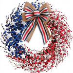 4TH OF JULY WREATH FOR FRONT DOOR – RED, WHITE & BLUE PATRIOTIC DÉCOR - 1