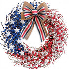 4TH OF JULY WREATH FOR FRONT DOOR – RED, WHITE & BLUE PATRIOTIC DÉCOR - 1