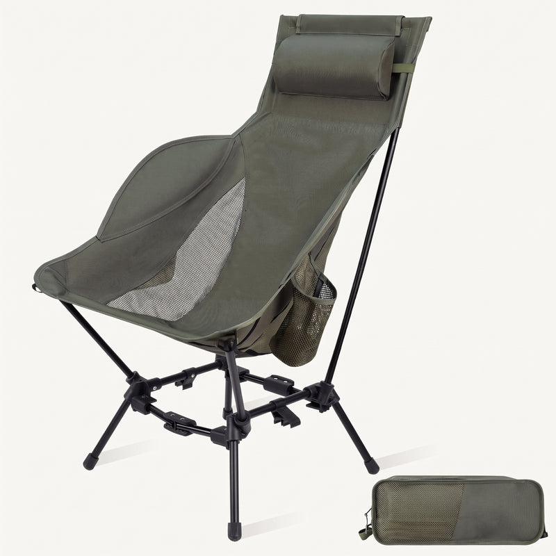 Ultra-Compact High Back Folding Camping Chair – Lightweight & Portable - 1