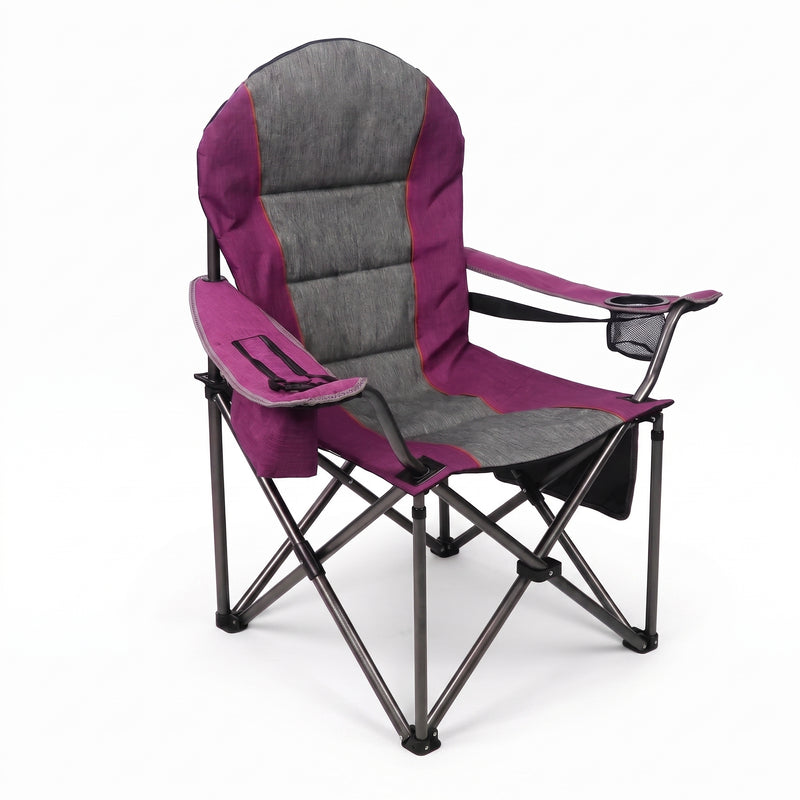 Oversized Portable Camping Chair with Lumbar Support & Cooler Bag - 1