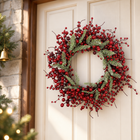 CHRISTMAS BERRY WREATH FOR FRONT DOOR – WINTER PINE HOLIDAY DÉCOR - 1