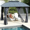 Exclusive Outdoor Gazebo 10' x 12' - Premium Permanent Hardtop Pavilion with Galvanized Steel Double Roof