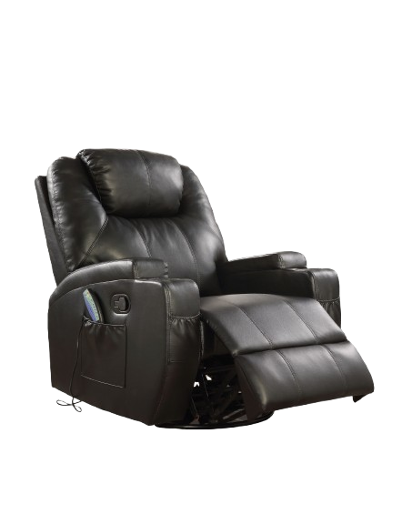 34" Brown Faux Leather Heated Massage Home Theater Recliner