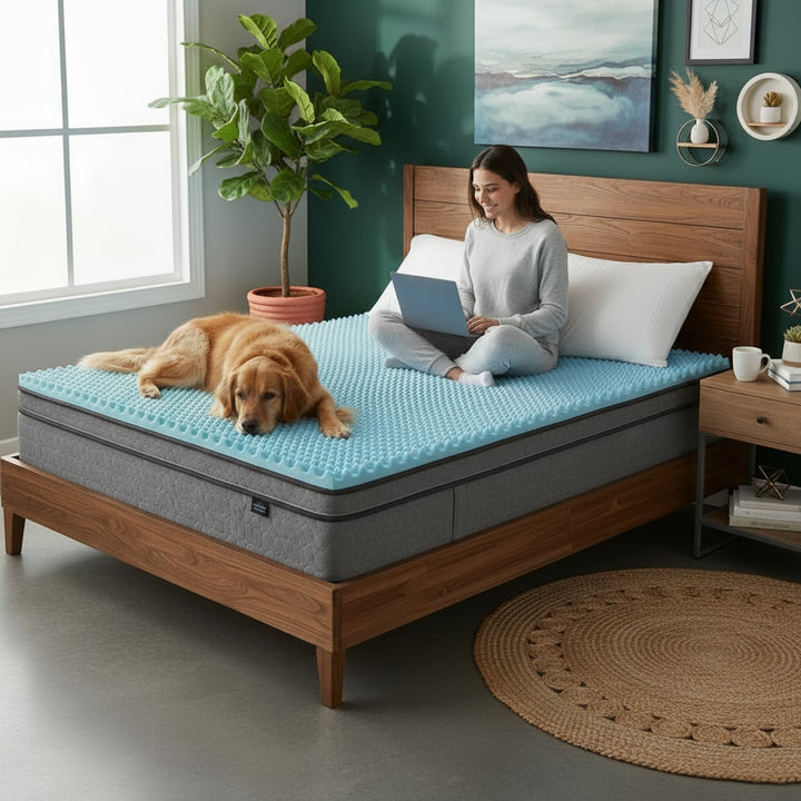 All Season Reversible Hypoallergenic Cooling Mattress Topper, Full Size, 1.5 inch Foam
