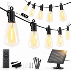 Outdoor Solar String Lights with Remote — Black, 37–108 ft - 1