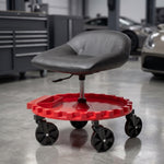 Rolling Mechanic Stool – Adjustable Workshop Seat with Tool Tray & Casters - 1