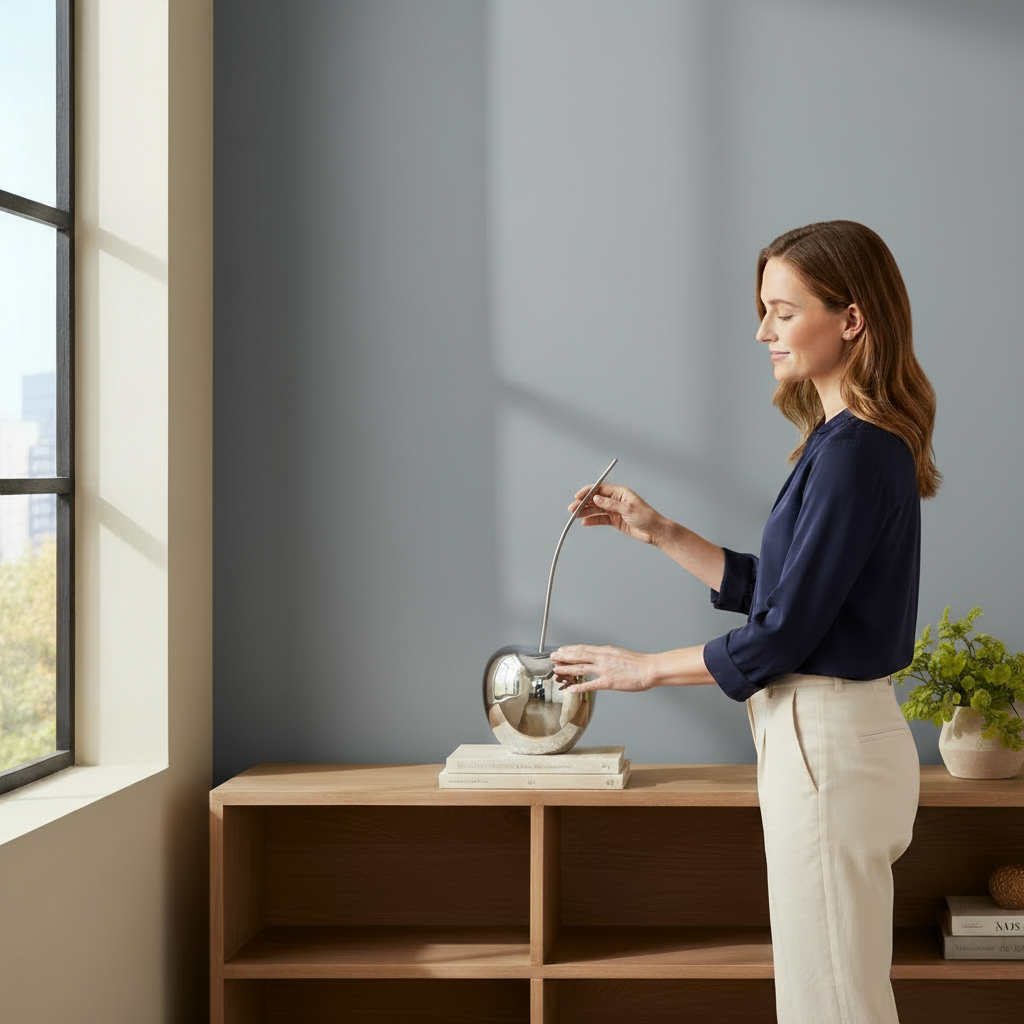 Medium Chrome Cherry Sculpture 22" Tall